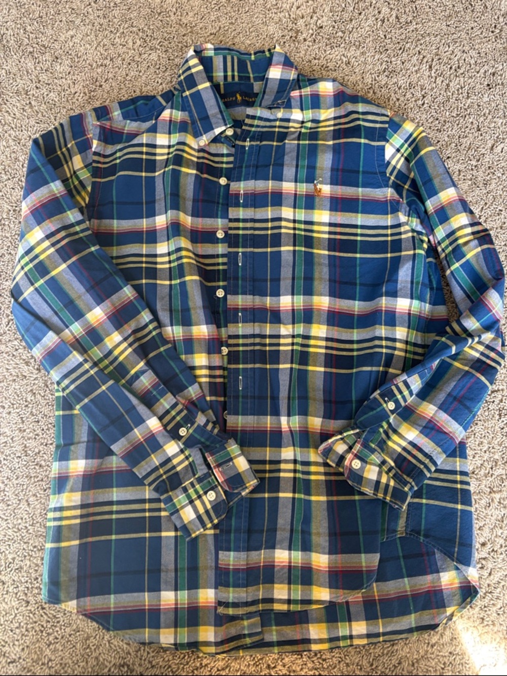 Polo by Ralph Lauren Navy Multicolor Plaid Button-Down Shirt